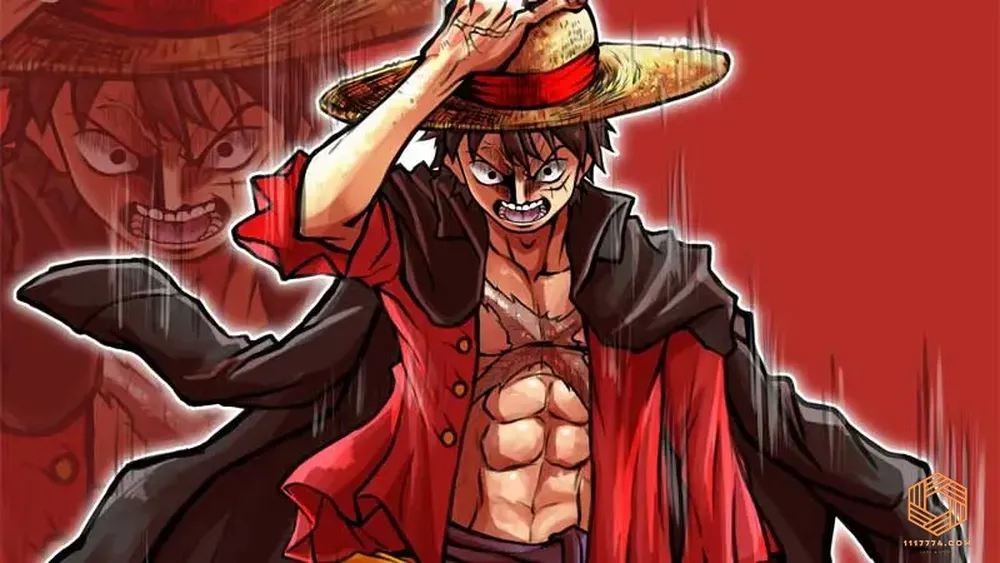 Ảnh One Piece Luffy ngầy đội nón rơm thân hình 6 múi 
