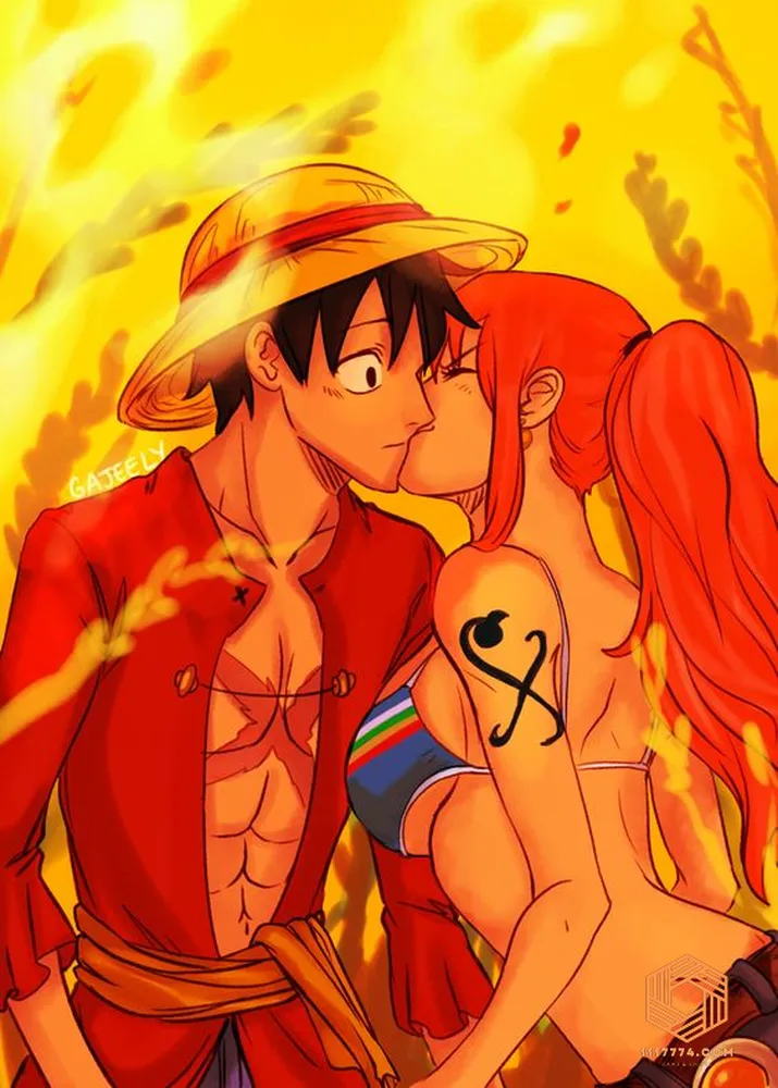 Ảnh Nami hôn Luffy siêu hấp dẫn